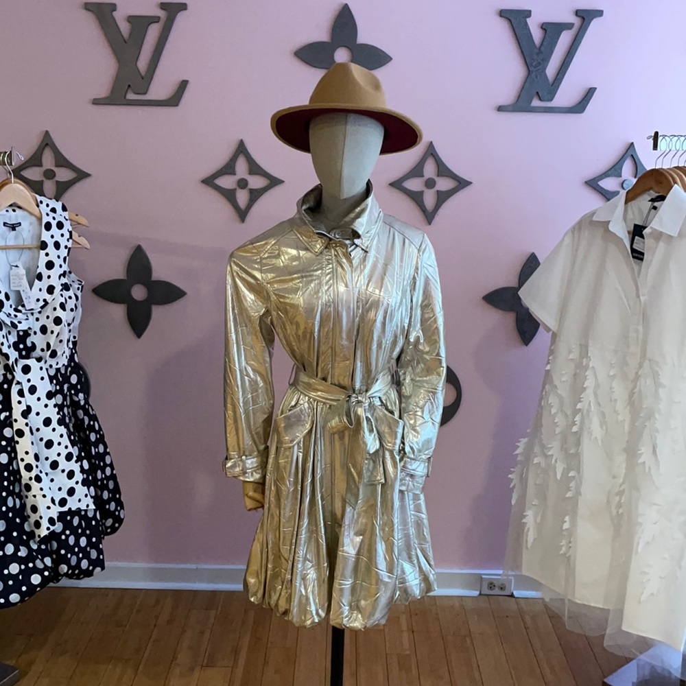 New metallic Samuel dong bubble‎ coat Dress ID number 11668 color light gold